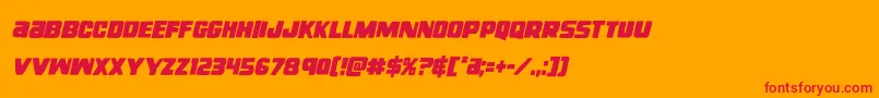 righthandlukecondital Font – Red Fonts on Orange Background
