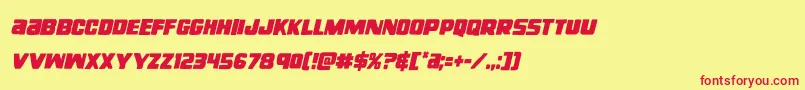 righthandlukecondital Font – Red Fonts on Yellow Background