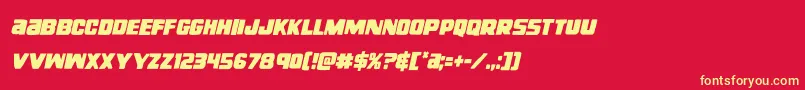 righthandlukecondital Font – Yellow Fonts on Red Background
