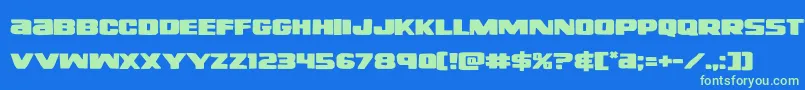 righthandlukeexpand Font – Green Fonts on Blue Background