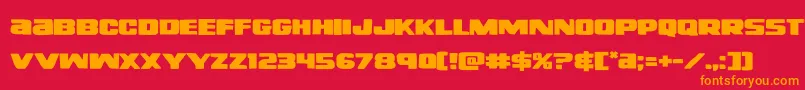 righthandlukeexpand Font – Orange Fonts on Red Background