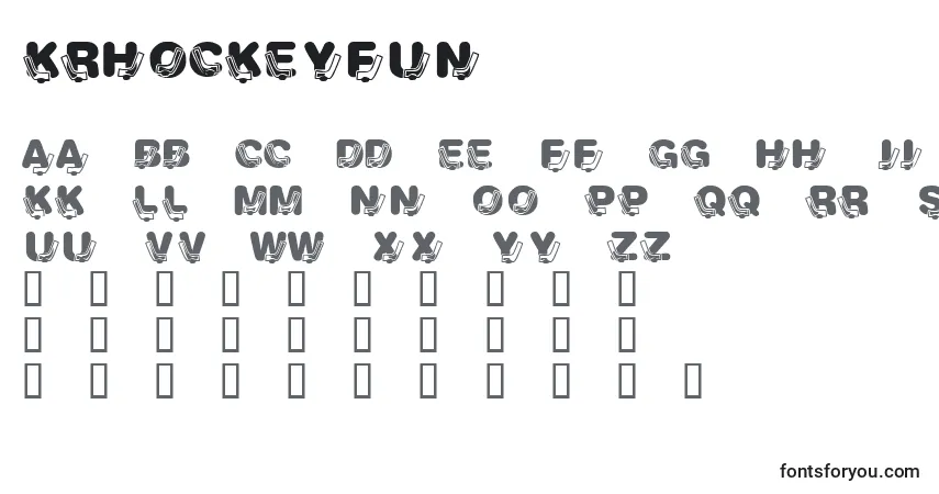 Schriftart KrHockeyFun – Alphabet, Zahlen, spezielle Symbole