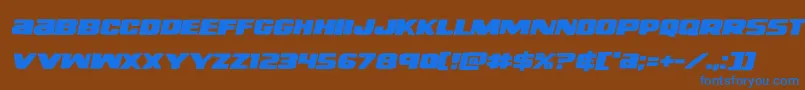 righthandlukeexpandital Font – Blue Fonts on Brown Background