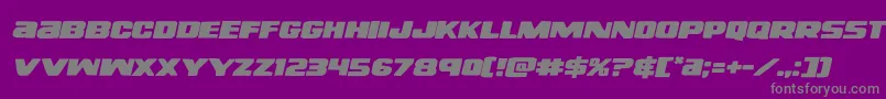Czcionka righthandlukeexpandital – szare czcionki na fioletowym tle