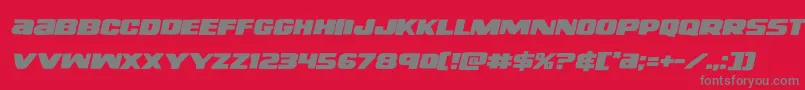 righthandlukeexpandital-Schriftart – Graue Schriften auf rotem Hintergrund