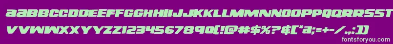 righthandlukeexpandital Font – Green Fonts on Purple Background