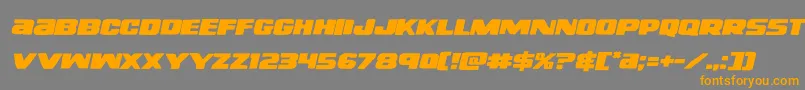 Weitere Informationen zur righthandlukeexpandital-Schriftart righthandlukeexpandital-Schriftart – Orangefarbene Schriften auf grauem Hintergrund