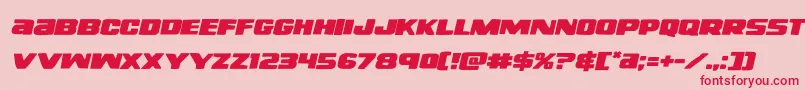 フォントrighthandlukeexpandital – ピンクの背景に赤い文字