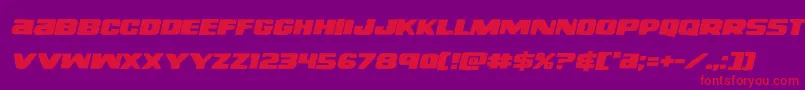 Fonte righthandlukeexpandital – fontes vermelhas em um fundo violeta