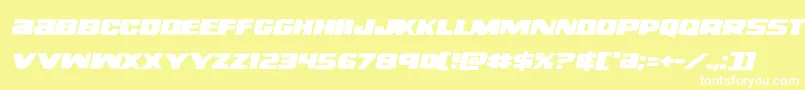 righthandlukeexpandital-Schriftart – Weiße Schriften auf gelbem Hintergrund