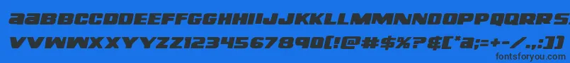 righthandlukeexpandital Font – Black Fonts on Blue Background