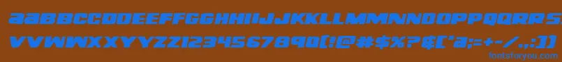 righthandlukeexpandital Font – Blue Fonts on Brown Background