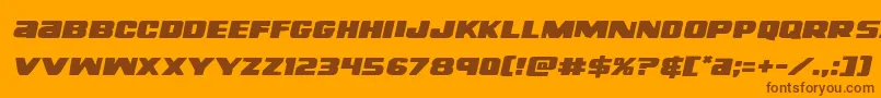 Шрифт righthandlukeexpandital – коричневые шрифты на оранжевом фоне