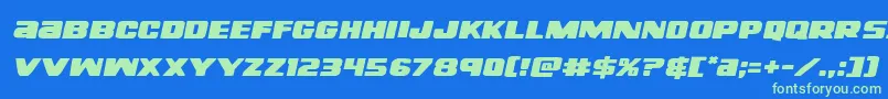 righthandlukeexpandital Font – Green Fonts on Blue Background