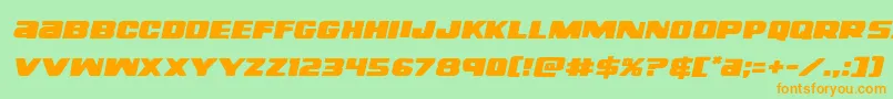 righthandlukeexpandital Font – Orange Fonts on Green Background