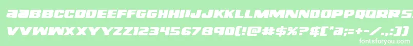 フォントrighthandlukeexpandital – 緑の背景に白い文字