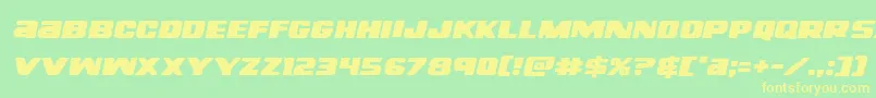 righthandlukeexpandital Font – Yellow Fonts on Green Background