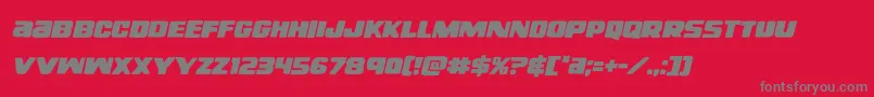 righthandlukeital-Schriftart – Graue Schriften auf rotem Hintergrund
