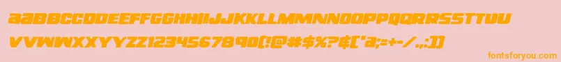 righthandlukeital-Schriftart – Orangefarbene Schriften auf rosa Hintergrund