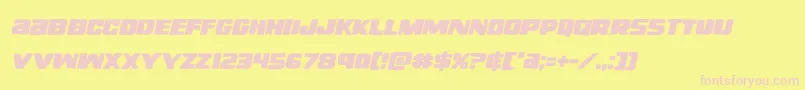 righthandlukeital Font – Pink Fonts on Yellow Background