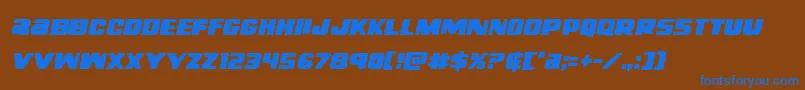 righthandlukeital Font – Blue Fonts on Brown Background