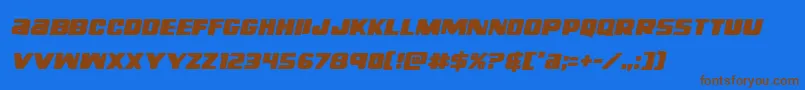 righthandlukeital Font – Brown Fonts on Blue Background