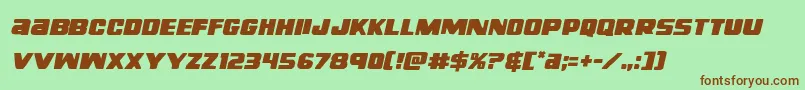 righthandlukeital Font – Brown Fonts on Green Background