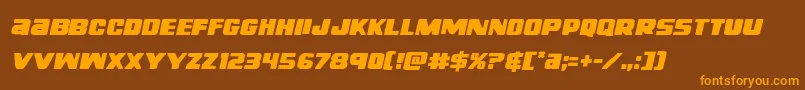 righthandlukeital Font – Orange Fonts on Brown Background