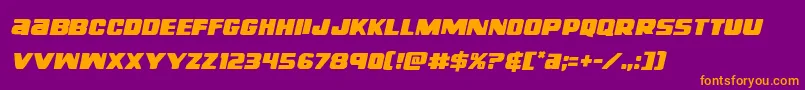 righthandlukeital Font – Orange Fonts on Purple Background