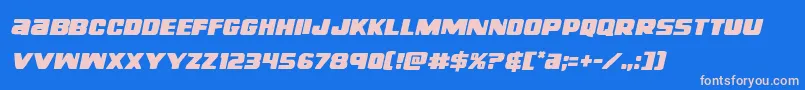 righthandlukeital Font – Pink Fonts on Blue Background