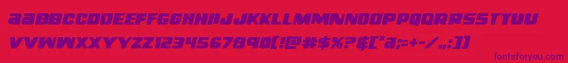 righthandlukeital Font – Purple Fonts on Red Background