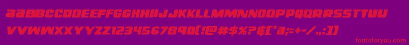 righthandlukeital-Schriftart – Rote Schriften auf violettem Hintergrund