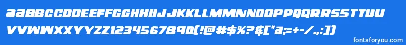 righthandlukeital Font – White Fonts on Blue Background