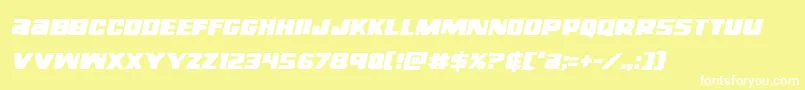 righthandlukeital Font – White Fonts on Yellow Background