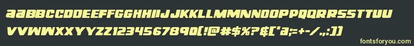 righthandlukeital Font – Yellow Fonts on Black Background