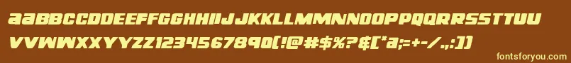 righthandlukeital Font – Yellow Fonts on Brown Background