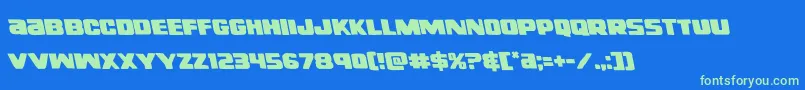 righthandlukeleft Font – Green Fonts on Blue Background