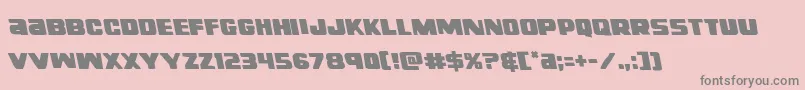 righthandlukeleft-fontti – harmaat kirjasimet vaaleanpunaisella taustalla