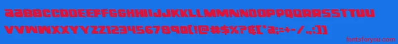 righthandlukeleft-fontti – punaiset fontit sinisellä taustalla