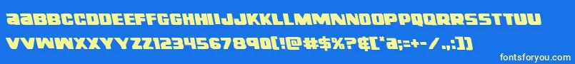 righthandlukeleft Font – Yellow Fonts on Blue Background