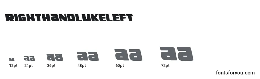 Размеры шрифта Righthandlukeleft (138735)