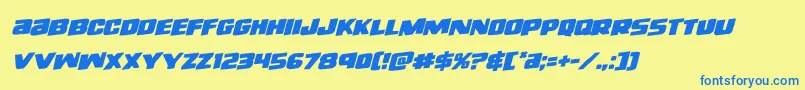 righthandlukerotal Font – Blue Fonts on Yellow Background