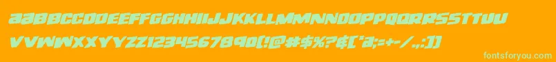 Fonte righthandlukerotal – fontes verdes em um fundo laranja