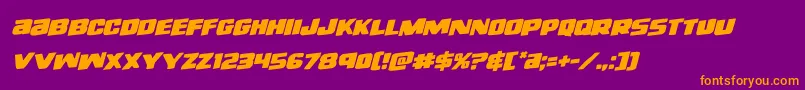 righthandlukerotal Font – Orange Fonts on Purple Background
