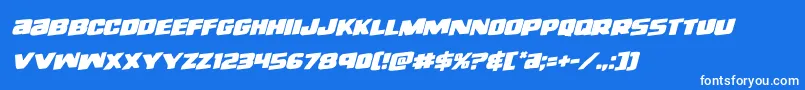 righthandlukerotal Font – White Fonts on Blue Background