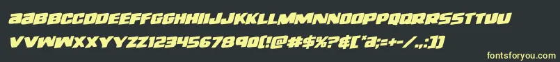 righthandlukerotal Font – Yellow Fonts on Black Background