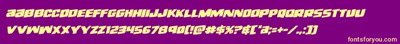 righthandlukerotal Font – Yellow Fonts on Purple Background