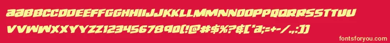 righthandlukerotal Font – Yellow Fonts on Red Background