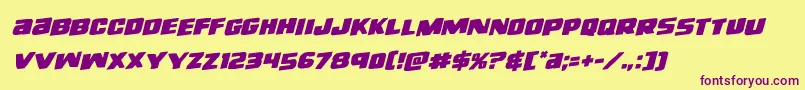 righthandlukerotal Font – Purple Fonts on Yellow Background