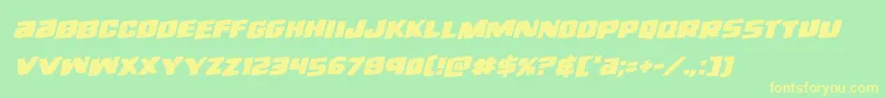 righthandlukerotal Font – Yellow Fonts on Green Background